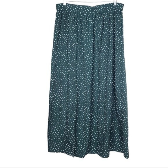 Shein Curve Green White Polka Dot High Slits Maxi Skirt 2XL - Picture 1 of 7